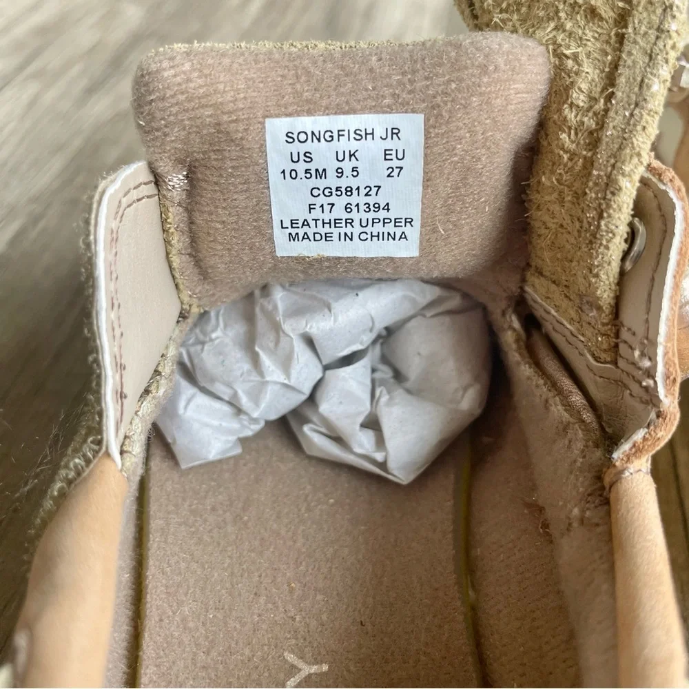 Stylish Tan and Cream Kids Boat Shoes